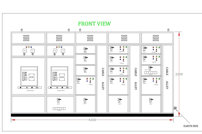 General Arrangement Drawing for Electrical Panel